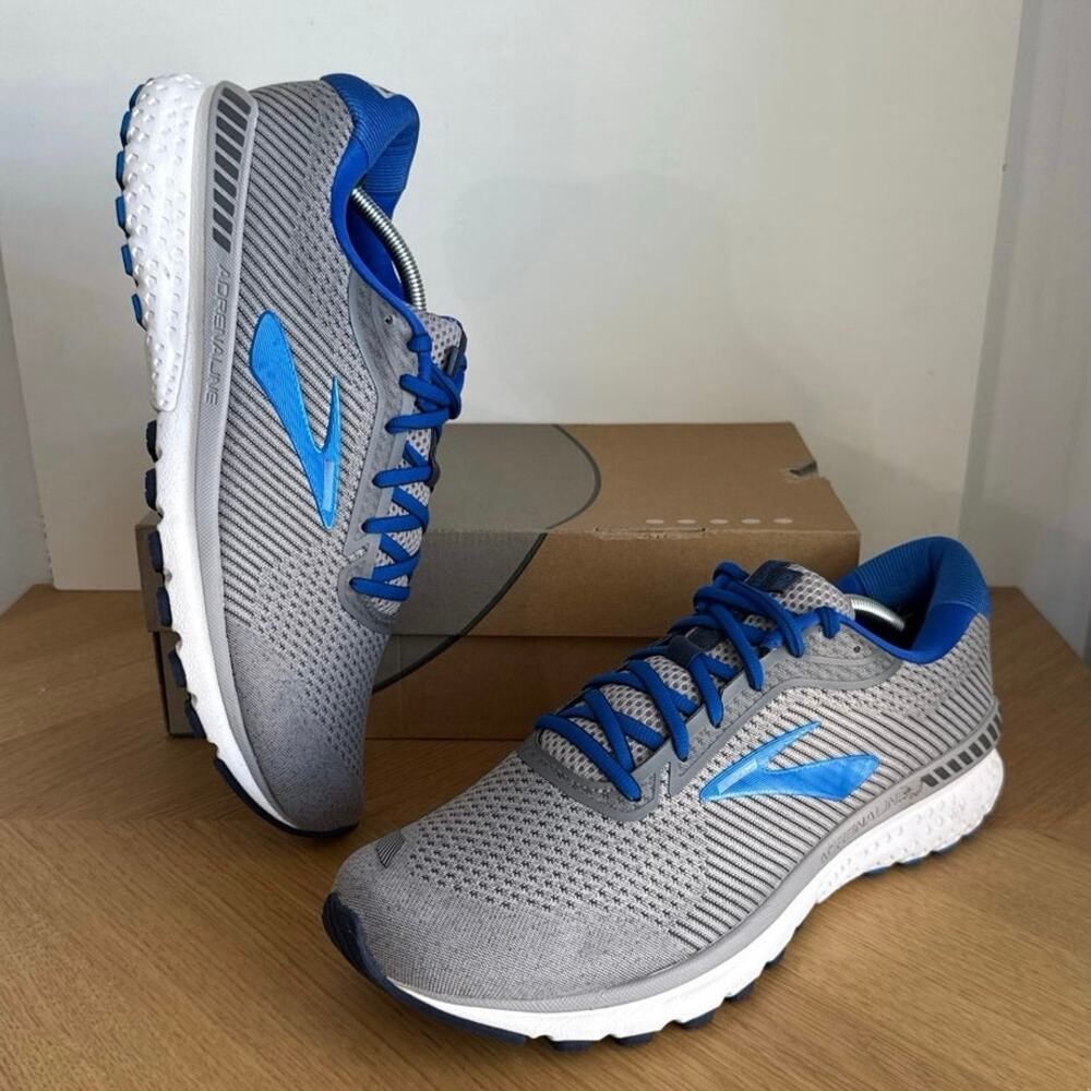 Brooks Adrenaline 20 Grey/Royal Men Running Sneakers- SZ 14